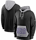 Men's Colorado Rockies Nike Black Heritage Tri Blend Pullover Hoodie